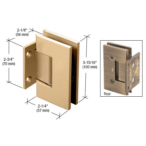 CRL V1E074ABC0 Antique Brushed Copper Vienna 074 Series Short Back Plate Wall Mount Hinge