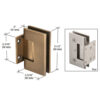 CRL GEN574SC Satin Chrome Geneva Series Wall Mount Short Back Plate Hinge With 5 Degree Pre-Set