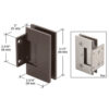 CRL GEN574SC Satin Chrome Geneva Series Wall Mount Short Back Plate Hinge With 5 Degree Pre-Set