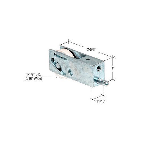 CRL D1810 1-1/2" Nylon Ball Bearing Sliding Glass Door Roller with 11/16" Wide Housing for Trimview Doors