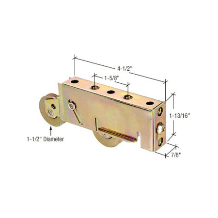 CRL D1549 1-1/2" Tandem Steel Sliding Glass Door Rollers with 7/8" Wide Housing for Armour Vue, Disco and Atlas Doors