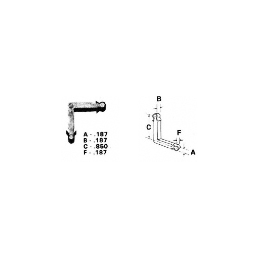 CRL 3465104 Zinc Diecast Storm Window Corner Key - .850" Leg; .187" Width - 20/Pk