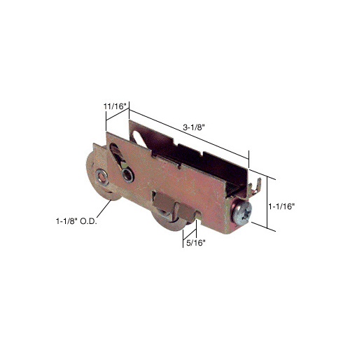 CRL D1852 1-1/4" Tandem Nylon Sliding Glass Door Roller with 11/16" Wide Housing for Pacific Doors