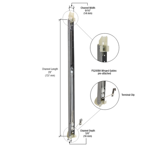 CRL FA2640GW 2640 Window Channel Balance with FS293BA Guides Attached