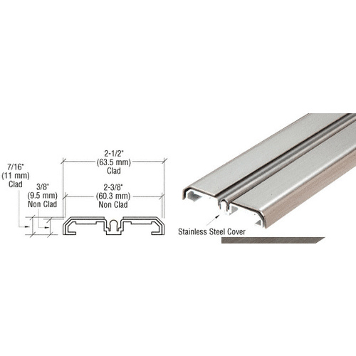 CRL SD1BTBS Brushed Stainless Steel Sliding Door Bottom Rolling Track