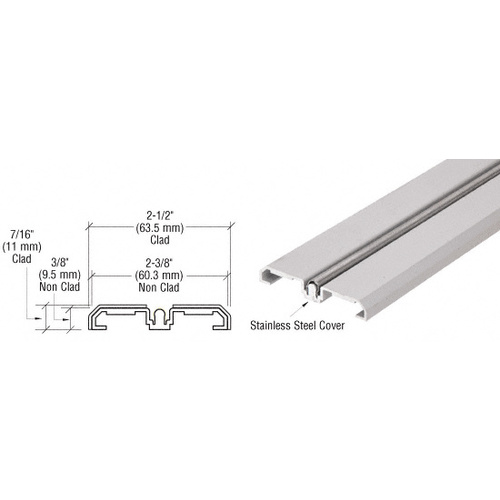 CRL SD1BTBS Brushed Stainless Steel Sliding Door Bottom Rolling Track