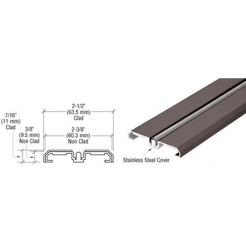 CRL SD1BTBS Brushed Stainless Steel Sliding Door Bottom Rolling Track