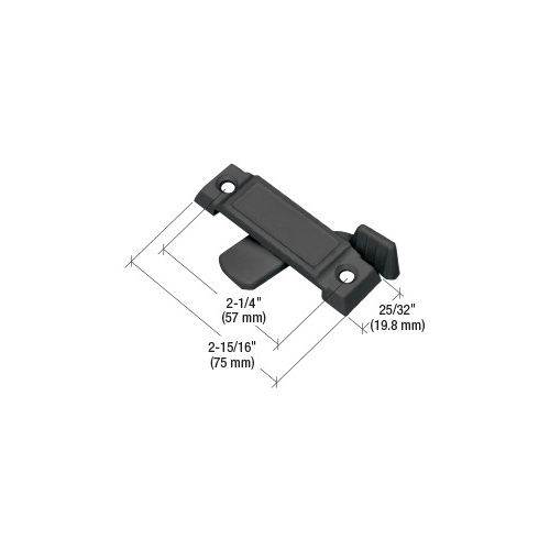 CRL F2596 Bronze Sliding Window Lock with 2-1/4" Screw Holes and 3/8" Latch Projection