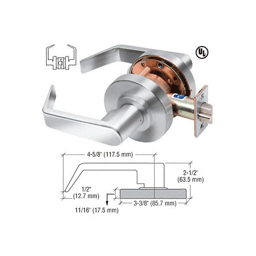 CRL D15PASSBN Brushed Nickel Passage Standard Grade 2 Lever Lockset