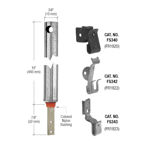 CRL FR1920 3/8" 1920 Non-Tilt Spiral Balance With FS340 Clip Attached