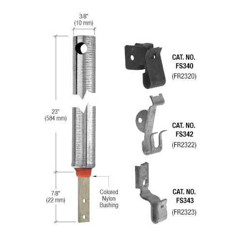 CRL FR3020 3/8" 3020 Non-Tilt Spiral Balance With FS340 Clip Attached