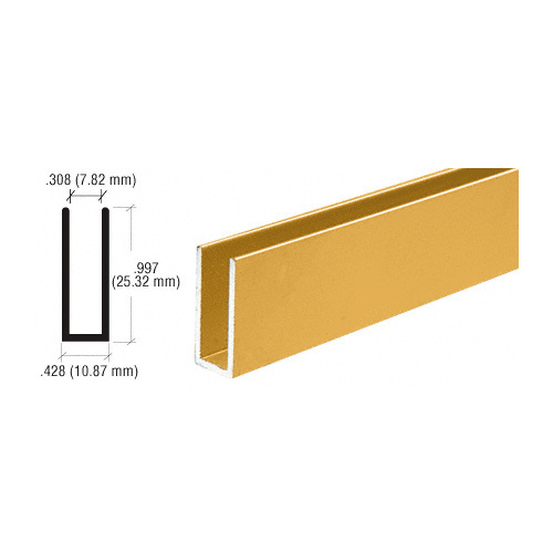 Brixwell D623A-XCP25 Satin Anodized 1/4" Single Channel with 1" High Wall 144" Stock Length - pack of 25