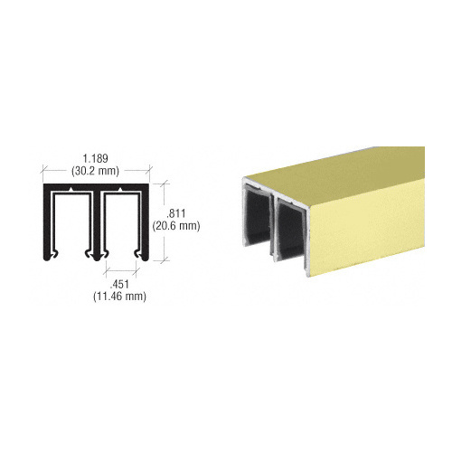 CRL D614GA Gold Anodized Plastic Lined Upper Channel 144" Stock Length