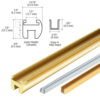 CRL HEADER06BR Polished Brass 98" Junior Frameless Shower Door Header Kit