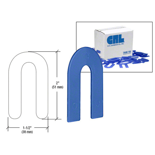 CRL PHS6 Blue 1/16" x 2" Plastic Horseshoe Shims