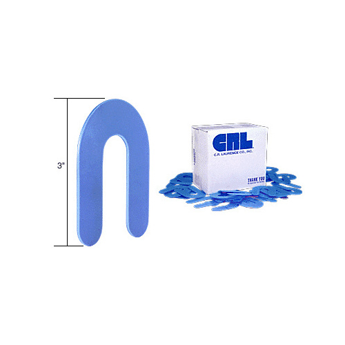 CRL PHS26 Blue 1/16" x 3" Plastic Horseshoe Shims