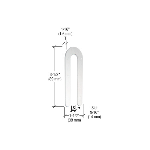 CRL CHS16-XCP100 Clear 1/16" x 3-1/2" Plastic Horseshoe Shims - pack of 100