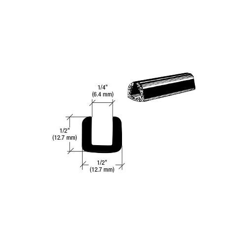 CRL AV539 Rubber Glazing Channel for 1/4" Material - 11/32" Base Width