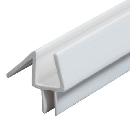 Brixwell P912WSW-CCP84 White Co-Extruded Bottom Wipe with Drip Rail for 1/2' Glass -  84" Length