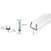 Brixwell P501BR-XCP10 One-Piece Bottom Rail With Clear Wipe for 3/8" Glass - 95" Stock Length - pack of 10