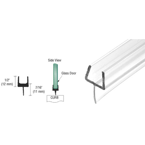 CRL P501BR36 One-Piece 36" Bottom Rail With Clear Wipe for 3/8" Glass- 10/BX