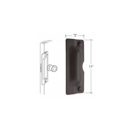 CRL U9504 11" Bronze Latch Shield for Flush Mounted Doors