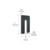 CRL PHS34 Black 1/4" x 4" Jumbo Size Plastic Horseshoe Shims