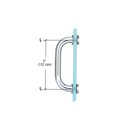 CRL SSP6BR Polished Brass 6" Single-Sided Solid Brass 3/4" Diameter Pull Handle with Metal Washers