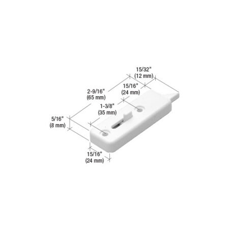 CRL F2737 White Tilt Latch with 1-3/8" Screw Holes