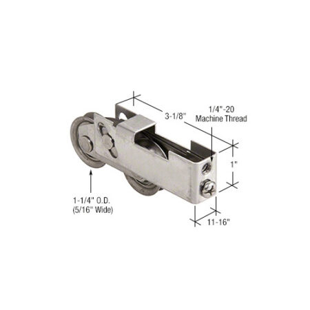 CRL D1858SS 1-1/4" Tandem S.S. Steel Sliding Glass Door Rollers with 11/16" Wide Housing for Keller Doors