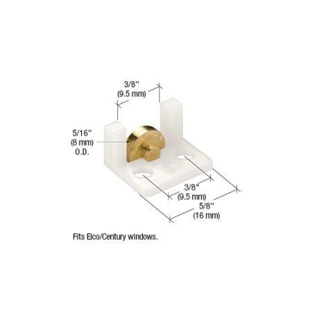 CRL G3061 Sliding Window Roller with 5/16" Brass Wheel for Elco/Century Windows