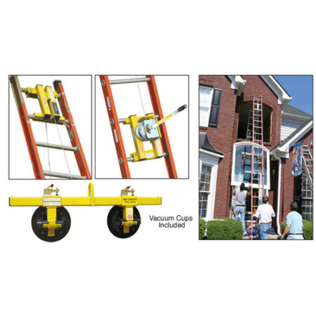 CRL LL185C Yellow Wood's Ladder Lifter with Two W4950 8" Vacuum Cups