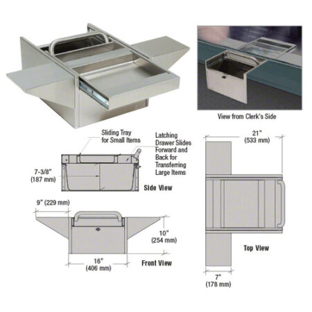 CRL FL3246C Brushed Stainless Deep Transaction Drawer With Cash Tray