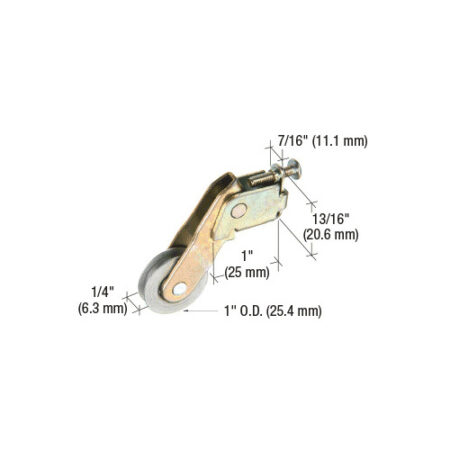 CRL B656 1" Steel Sliding Screen Door Bottom Roller for Peachtree Doors