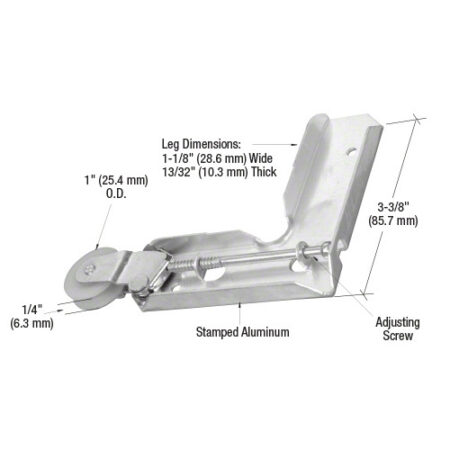 CRL B604B 1" Nylon Sliding Screen Door Roller with Stamped Aluminum Corner Insert in a Bulk - pack of 20