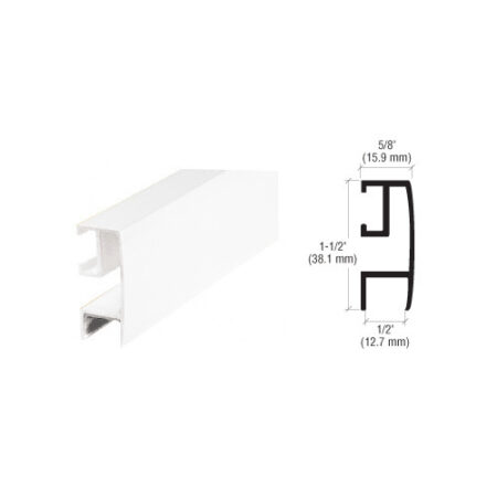 CRL RF144W White Rectangular Mirror Frame Extrusion 144" Stock Length