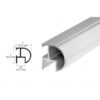 Brixwell BF144BN-CCP84-XCP5 Brushed Nickel Bull Nose Mirror Frame Extrusion  84" Stock Length - pack of 5