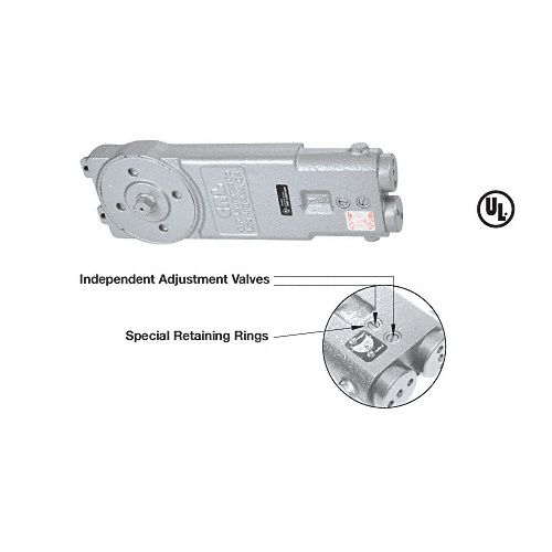 CRL CRL7672 Diamond Style Spindle 8.5 Lb. Exterior 105 degree No Hold Open Retrofit Overhead Concealed Closer Body Only