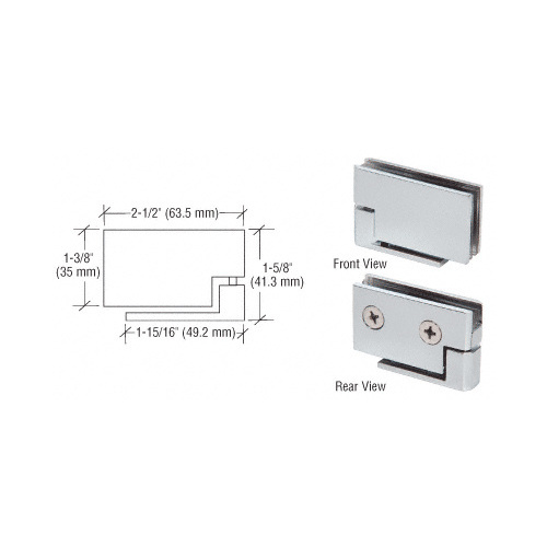 CRL FA50SC Satin Chrome Surface Mount Cabinet Pivot Hinges - pack of 2