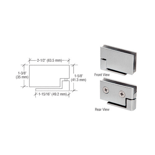 CRL FA50SC Satin Chrome Surface Mount Cabinet Pivot Hinges - pack of 2