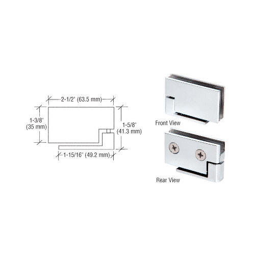 CRL FA50SC Satin Chrome Surface Mount Cabinet Pivot Hinges - pack of 2