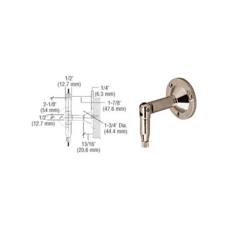 CRL CB113 Brushed Nickel Plated Hanger Pipe Base Fittings for Cable Display System