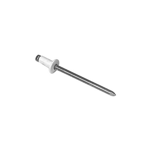 CRL ABA42WPK White 1/8" Diameter, 1/16" to 1/8" Grip Range Aluminum Mandrel and Rivet - pack of 1000