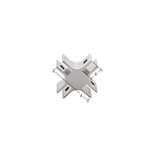 CRL GFC4901CH Chrome 1-1/2" Long 4-Way 90 Degree Deluxe Glass Furniture Connector for 1/2" Glass