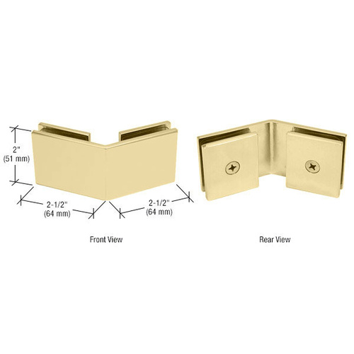 CRL SGC135BBRZ Brushed Bronze Square 135 Degree Glass-to-Glass Clamp