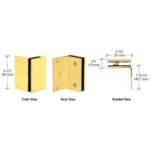 CRL GE90SSB Satin Brass Geneva Series Wall Mount Bracket