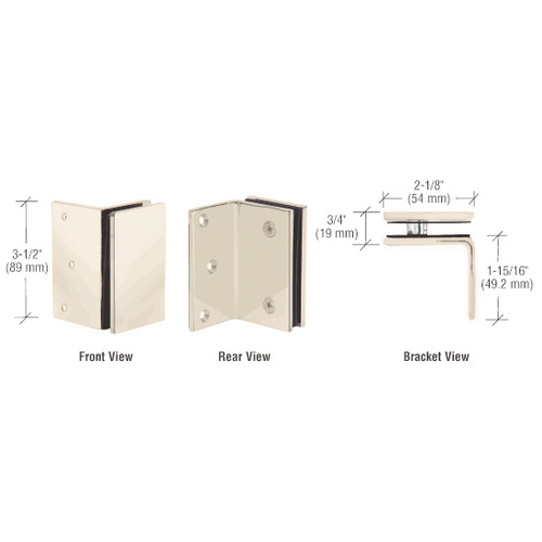 CRL GE90SSB Satin Brass Geneva Series Wall Mount Bracket
