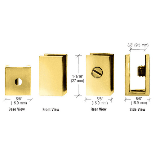 CRL EH30 Chrome Set Screw Clamp for 1/4" to 5/16" Glass