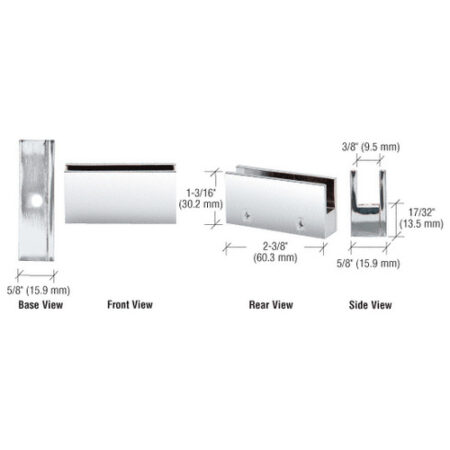 CRL EH10 Chrome Face Plate Clamp for 1/4" to 5/16" Glass