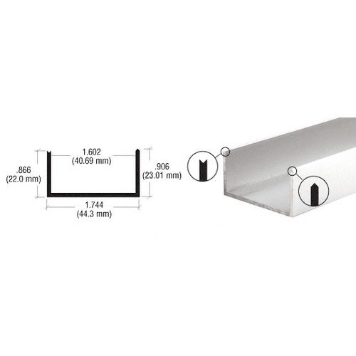 CRL D672A Satin Anodized Mullion Support U-Channel 144" Stock Length